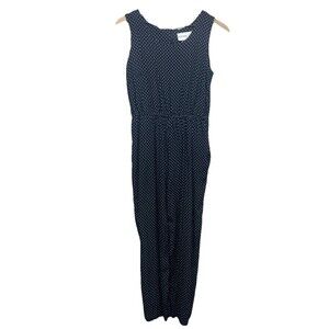 Vintage Sleeveless Tank Zip Up Polka Dot Jumpsuit Bedford Fair Petite Size 10P